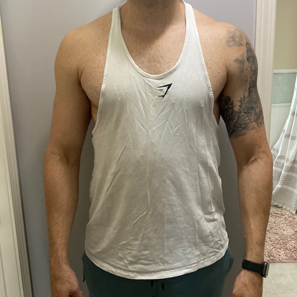 Gym shark mens tank top size xl white